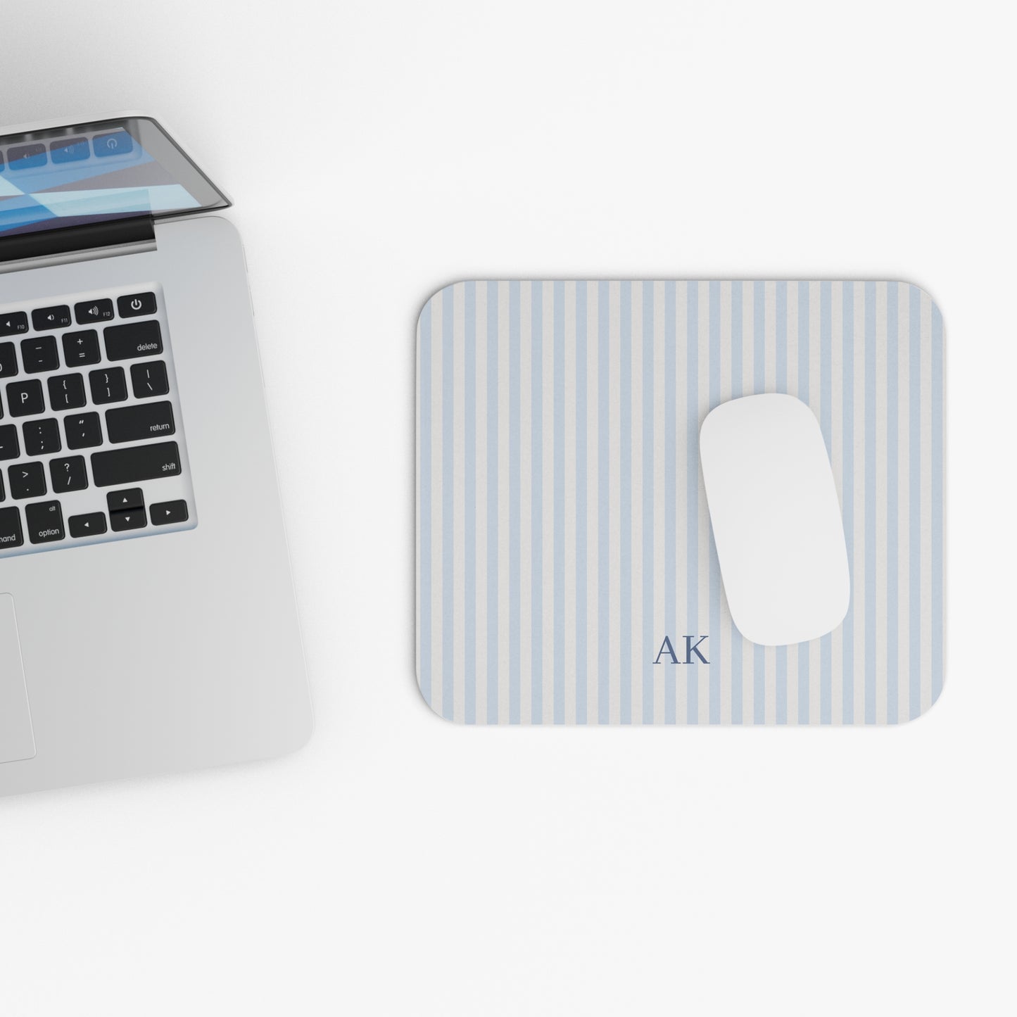 Personalized Blue Stripe Mouse Pad