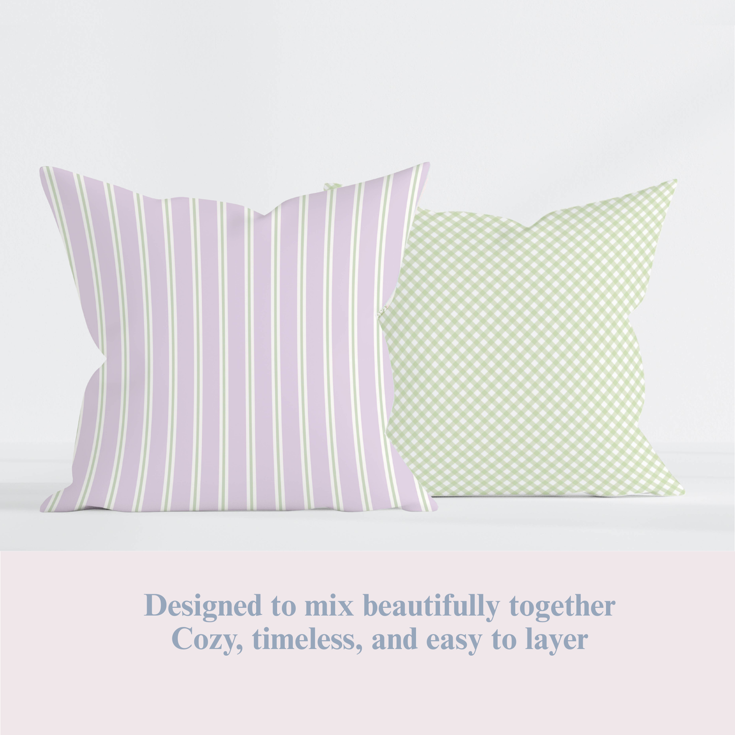 Lavender & Sage Stripe Pillowcase