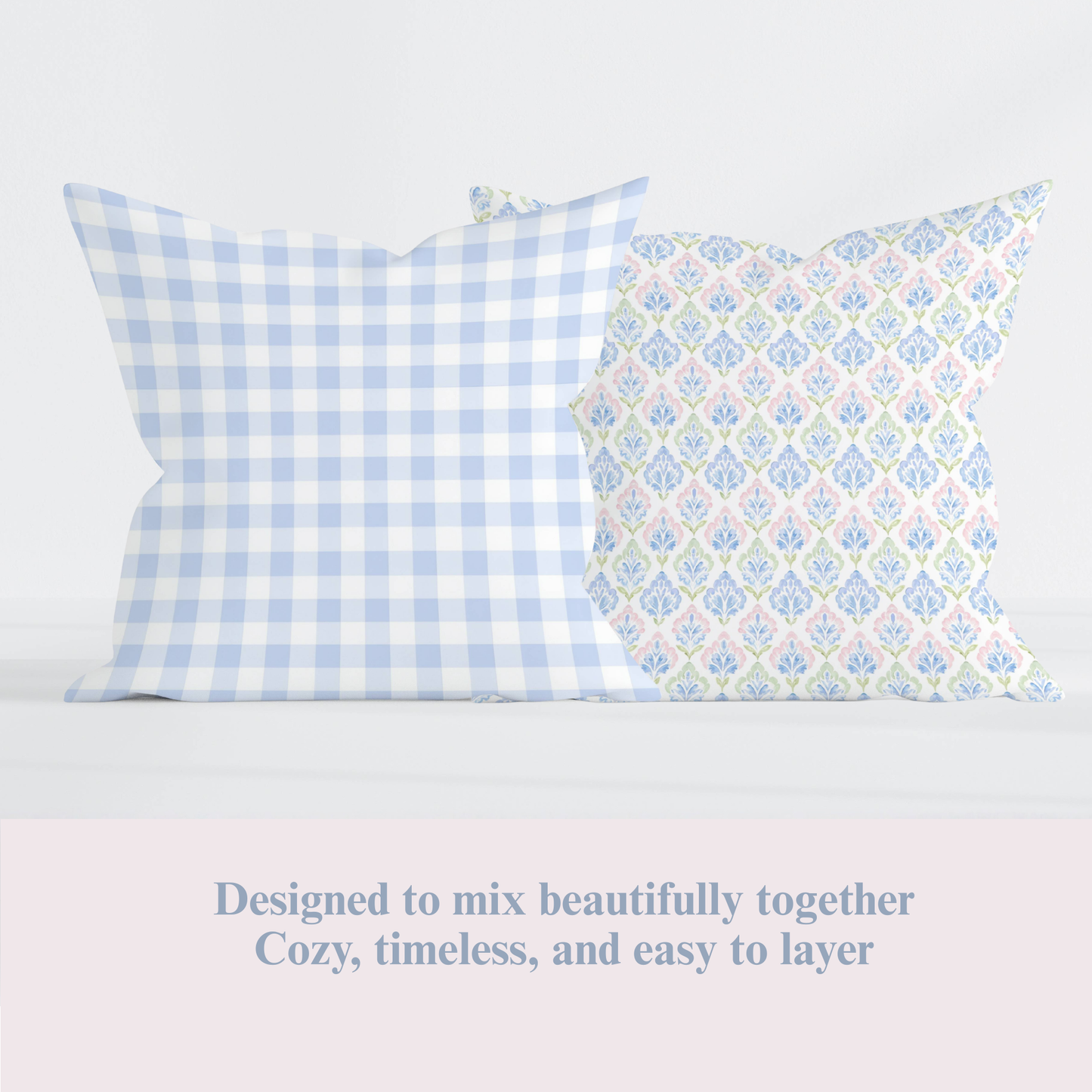 Blue Gingham Pillow Cover