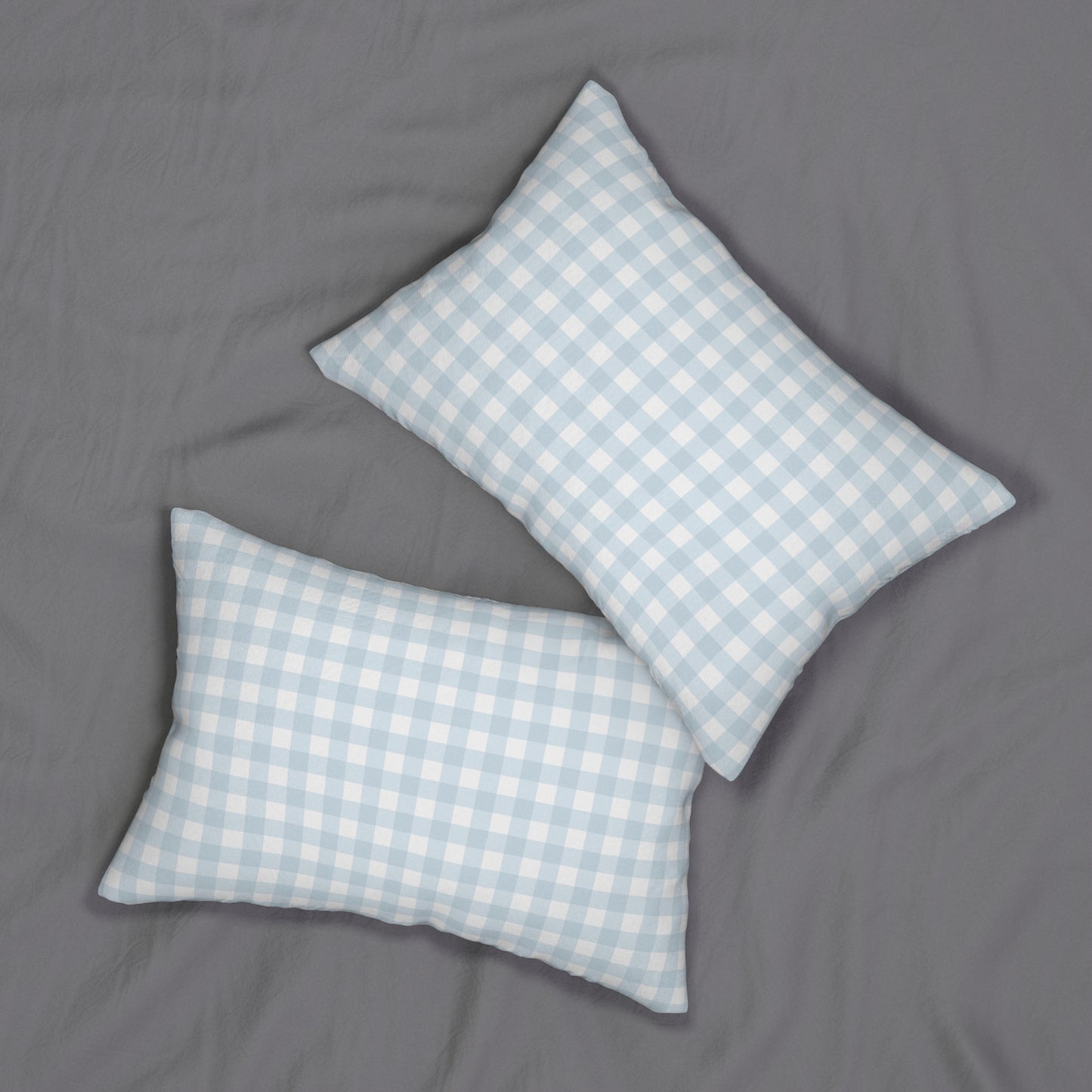 Blue gingham Lumbar Pillow