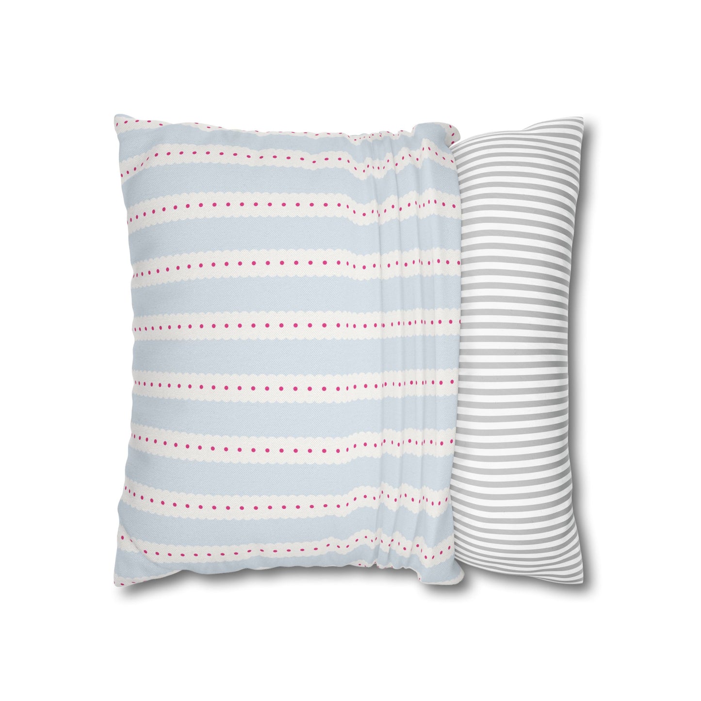 Blue Stripe Pillow Cover – Soft Playful Stripe Decorative Cushion