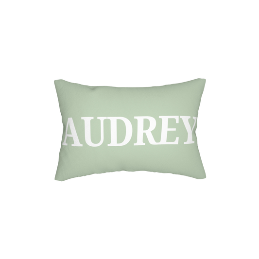 Personalized Sage Green Lumbar Pillow