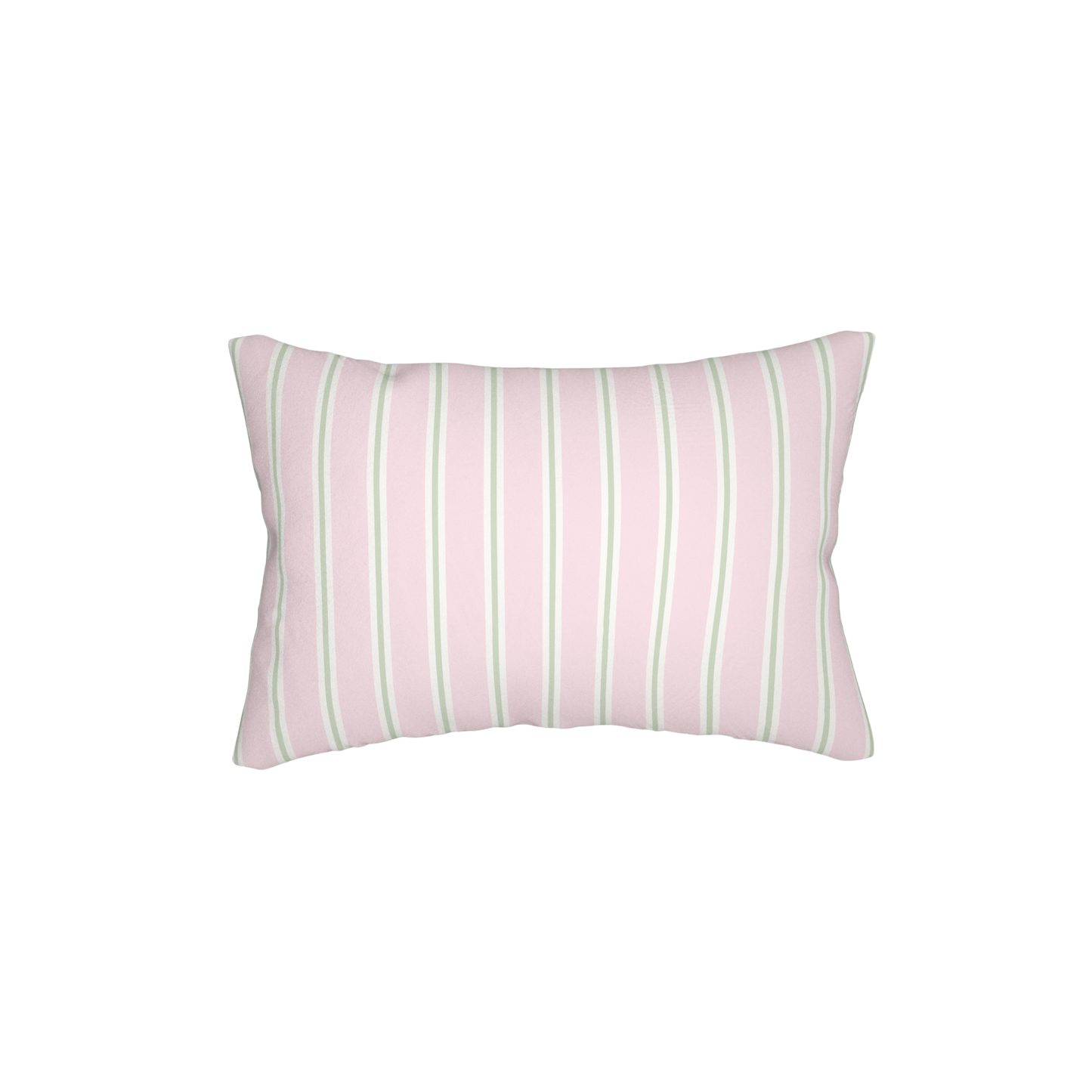 Pink & Sage Stripe Lumbar Pillow