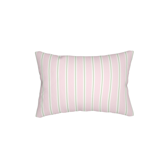 Pink & Sage Stripe Lumbar Pillow