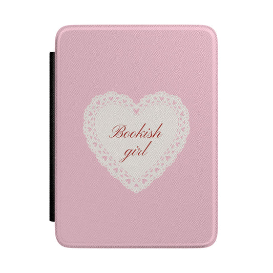Pink Lace Heart Kindle Case