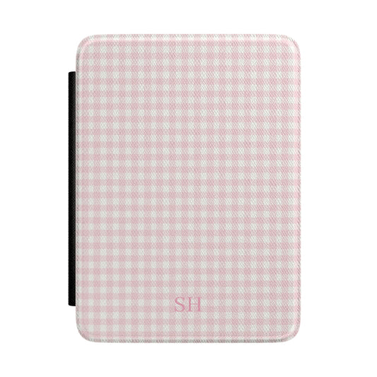 Personalized Pink Gingham Kindle Case
