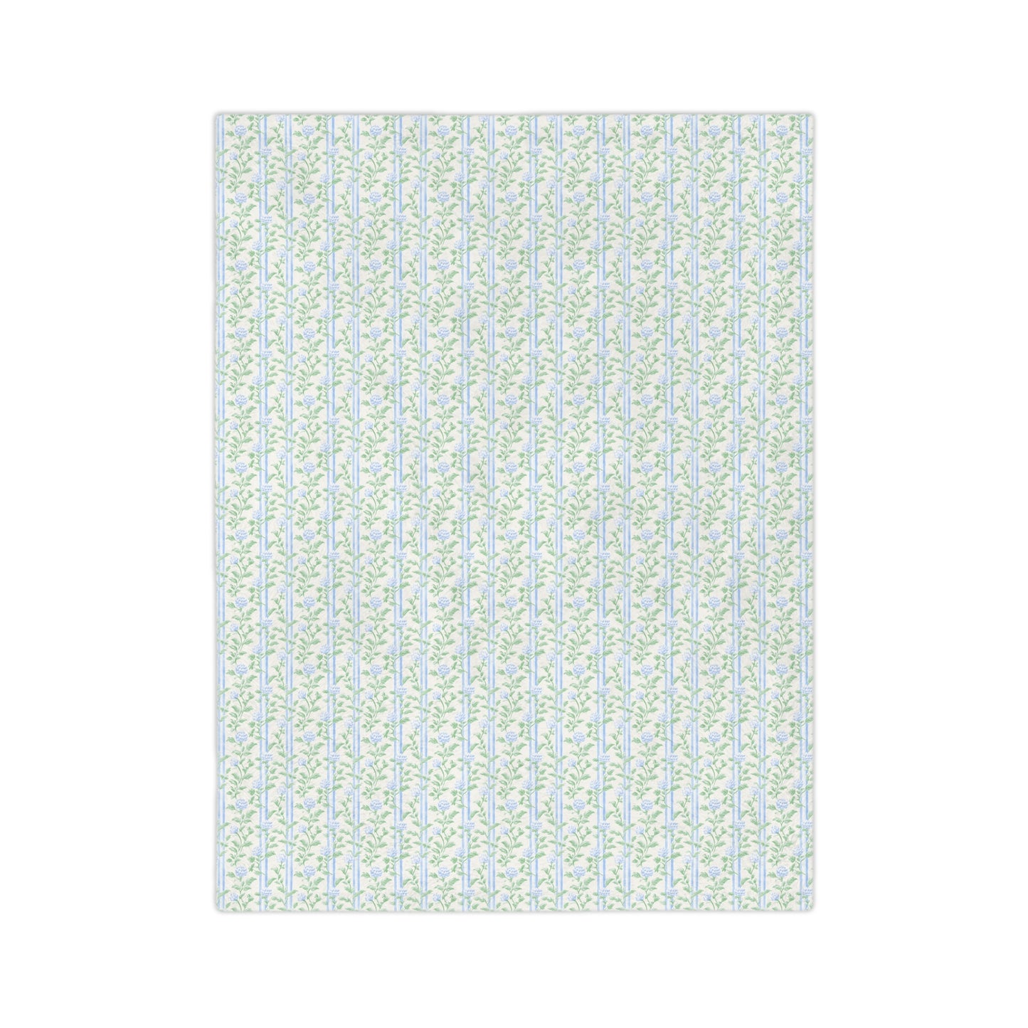 Blue Floral Stripe Blanket