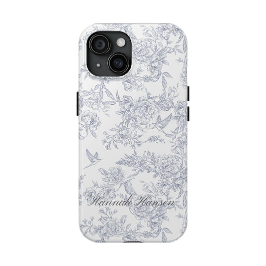 Personalized Gray Floral Phone Case