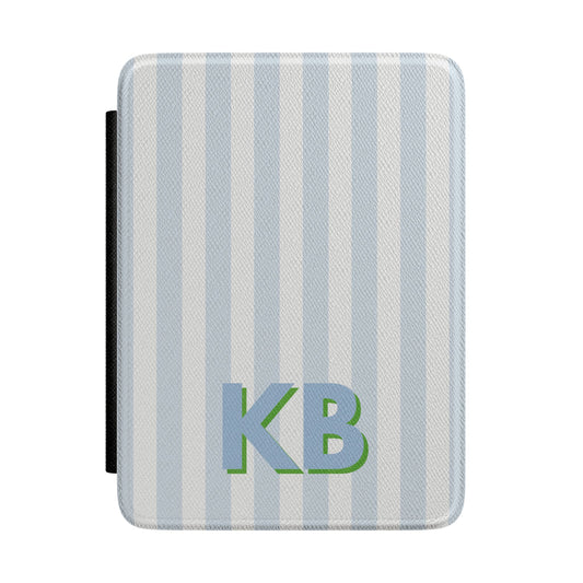 Blue Striped Monogram Kindle Case