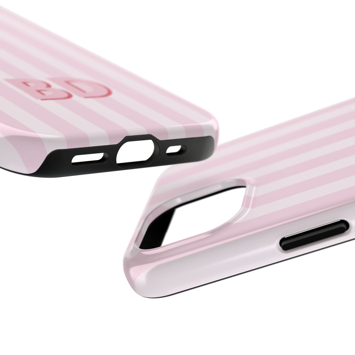 Monogram Pink Striped Phone Case