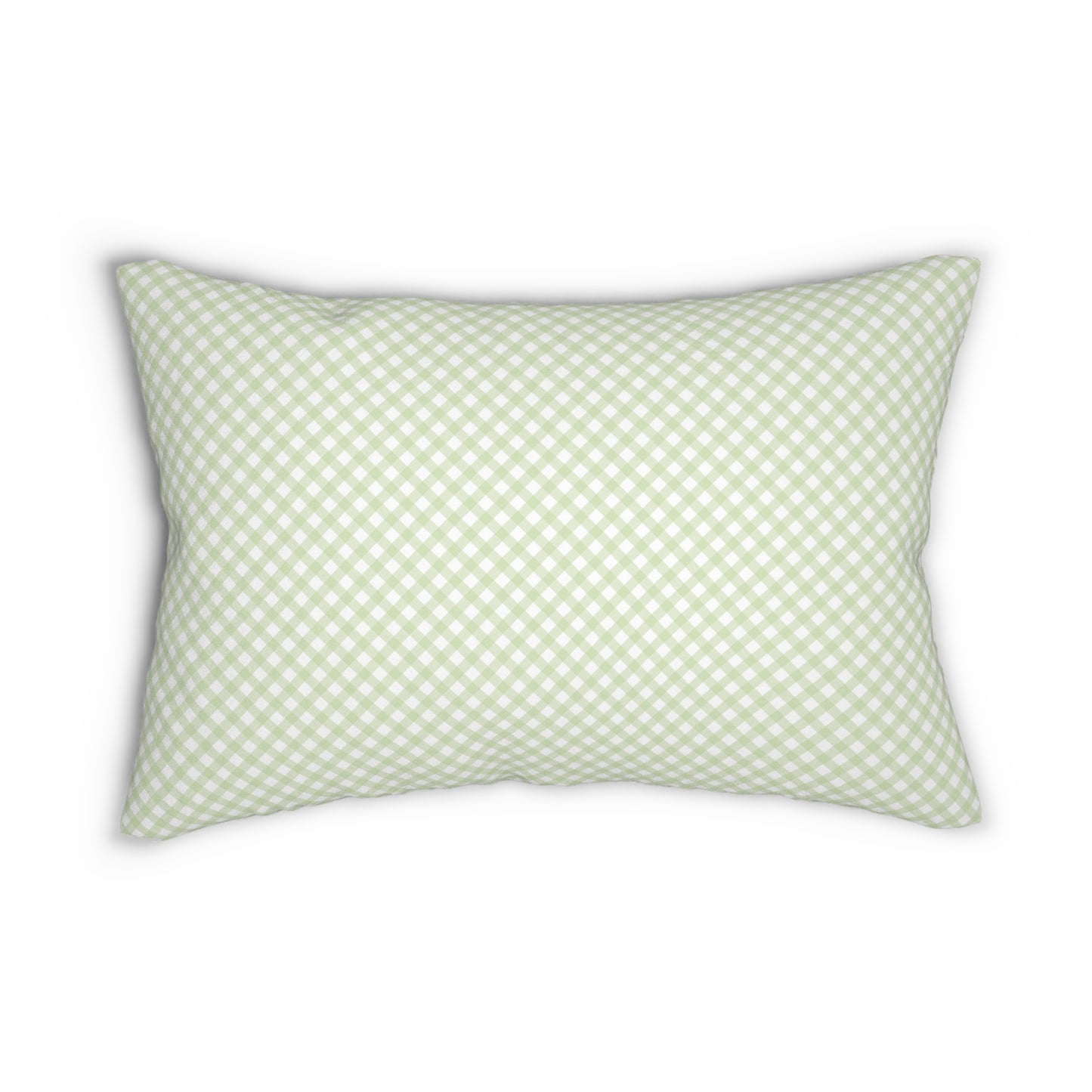 Green Gingham Lumbar Pillow