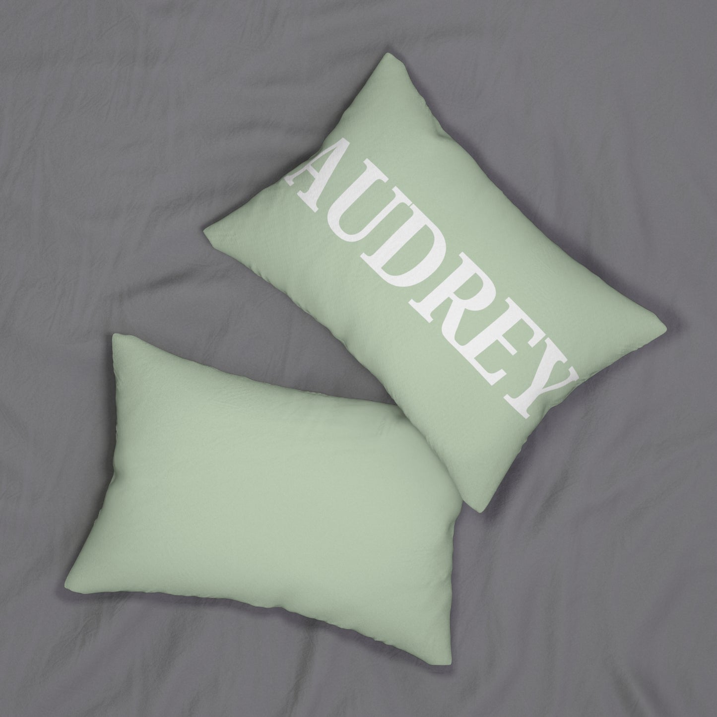 Personalized Sage Green Lumbar Pillow