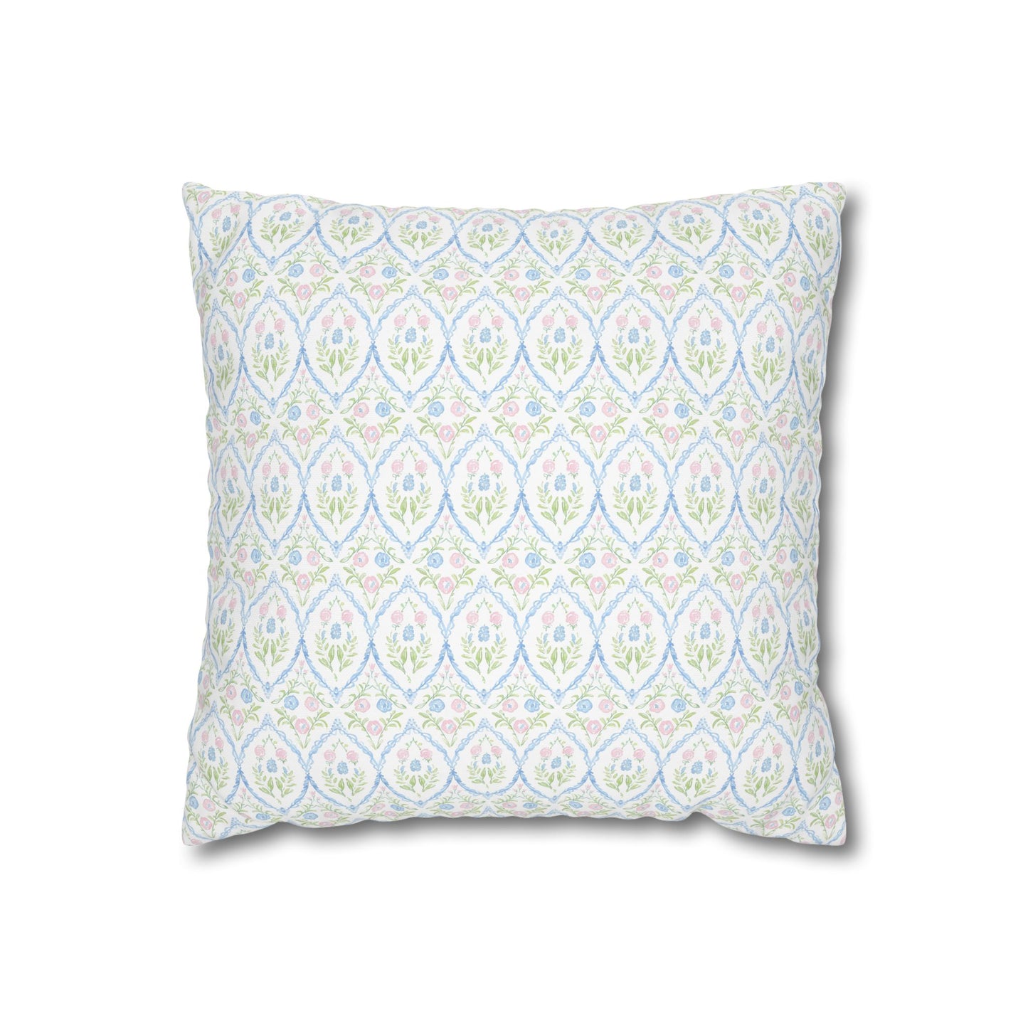 Pastel Floral Pillow Cover – Vintage-Inspired Soft Pattern Cushion