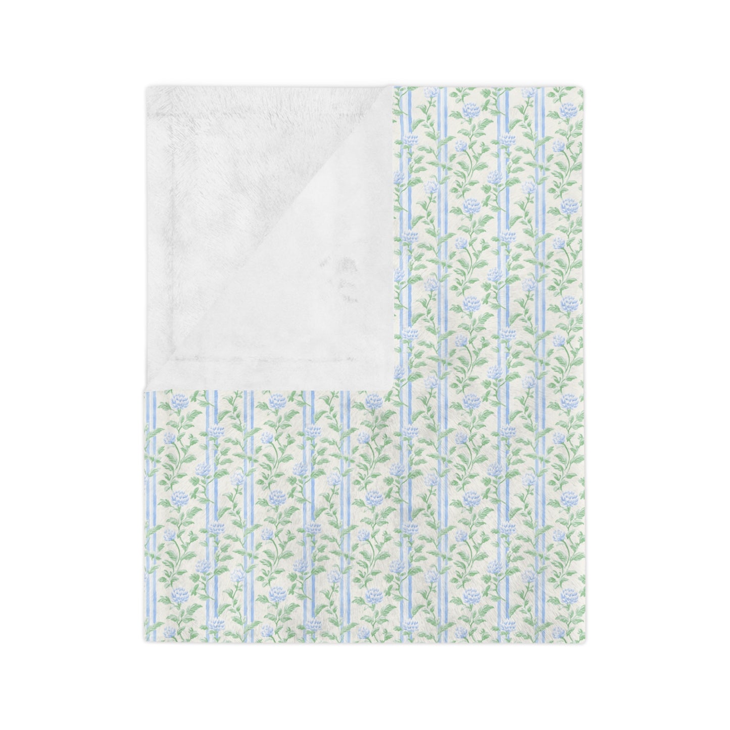 Blue Floral Stripe Blanket