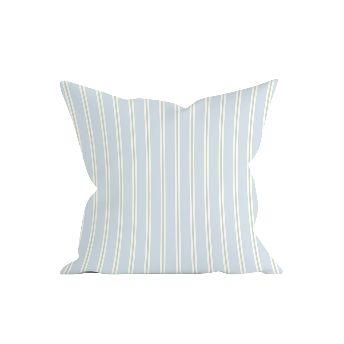 Blue & Sage Stripe Pillow Cover