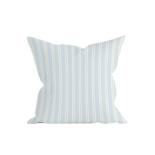 Blue & Sage Stripe Pillow Cover