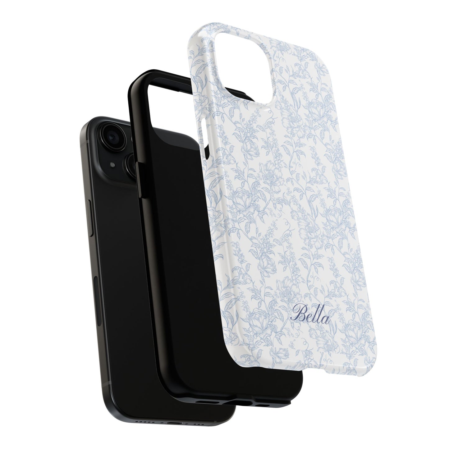 Personalized Blue Floral Phone Case