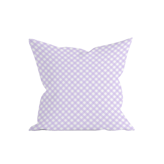 Lavender Gingham Pillow Cover