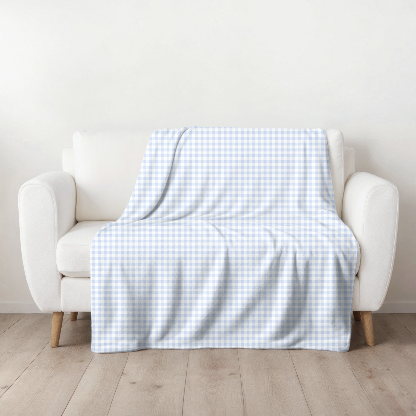 Blue Gingham Throw Blanket – Soft Classic Check Cozy Blanket