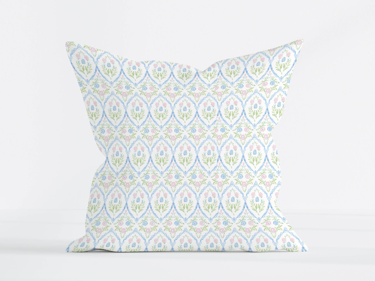 Pastel Floral Pillow Cover – Vintage-Inspired Soft Pattern Cushion