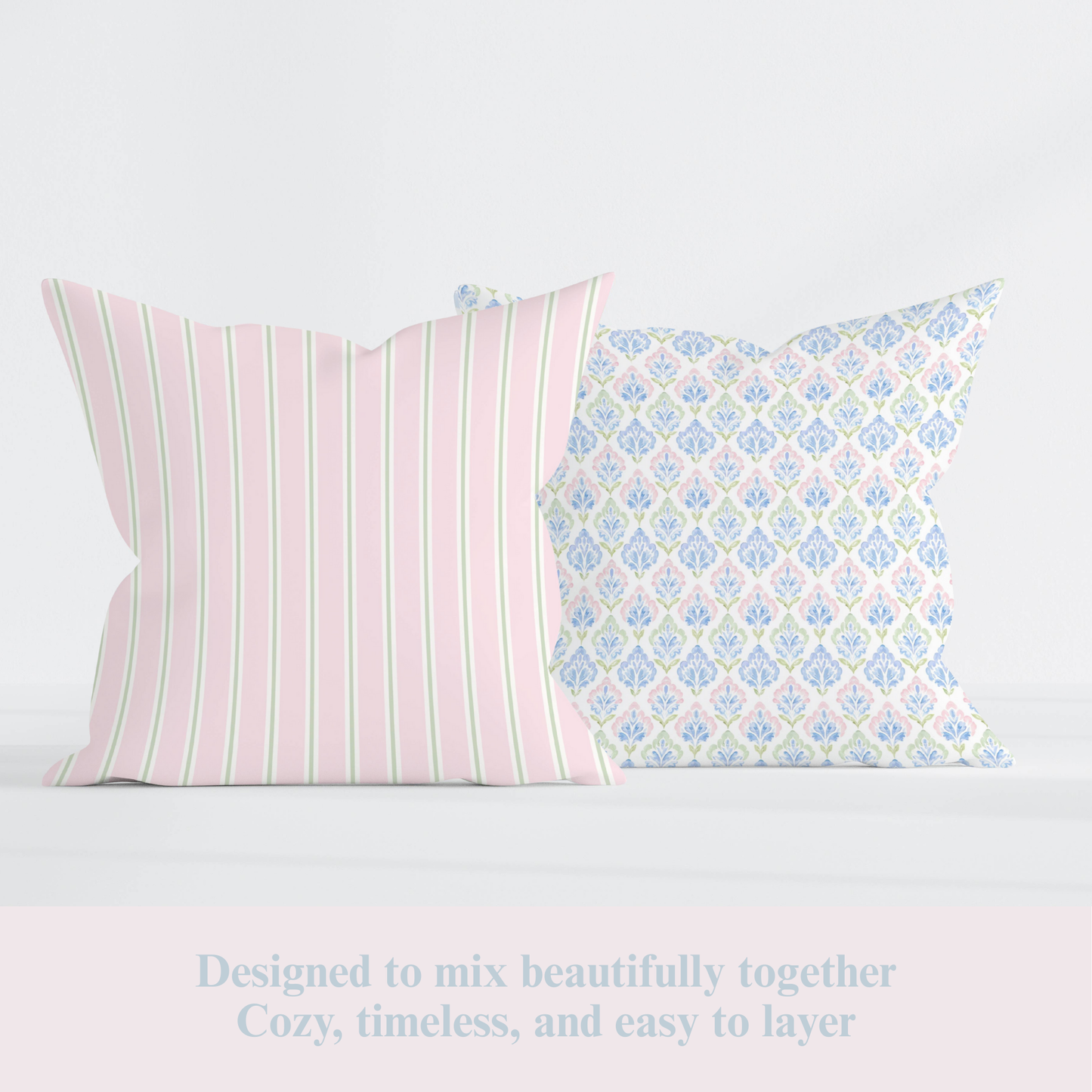 Pink Stripe Pillow Cover – Soft Classic Stripe Decorative Cushion