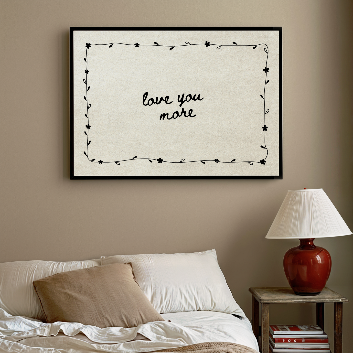 Love You More Minimal Wall Art Poster