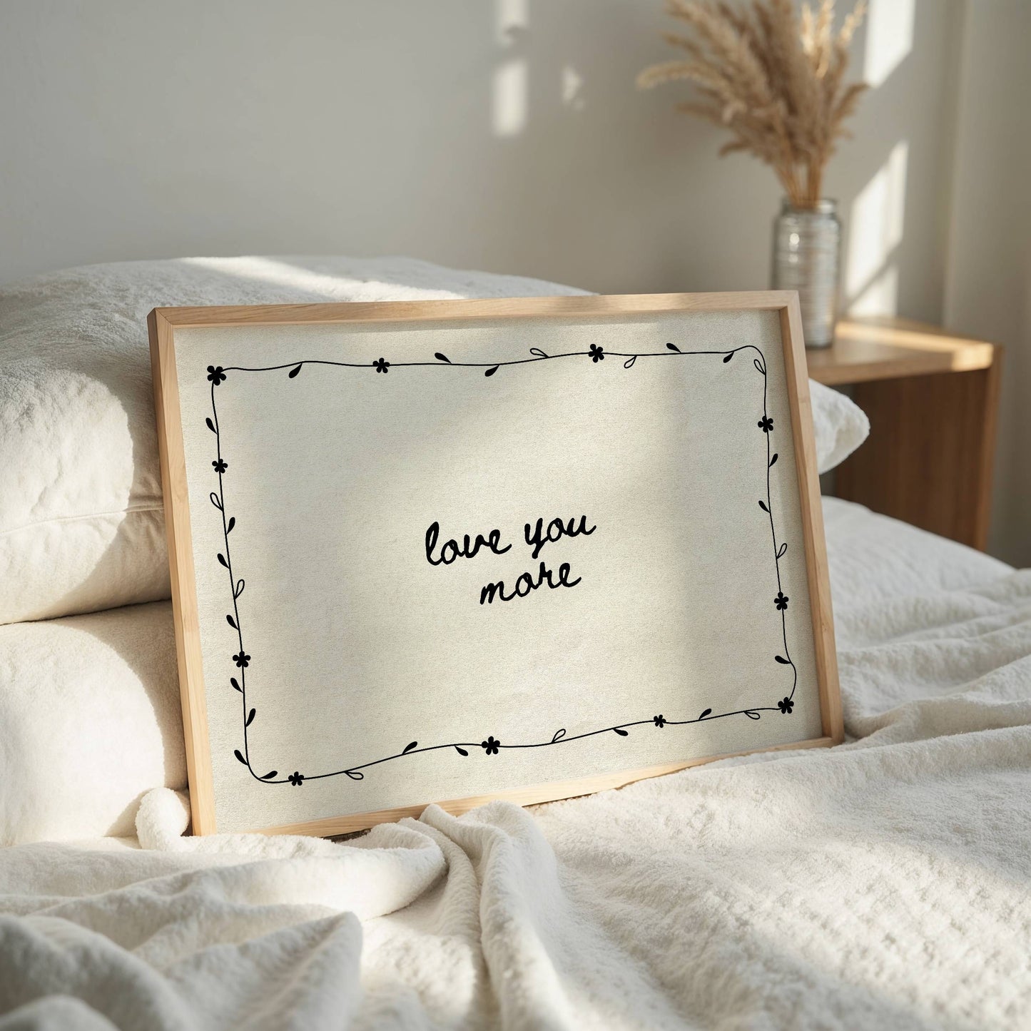 Love You More Minimal Wall Art Poster