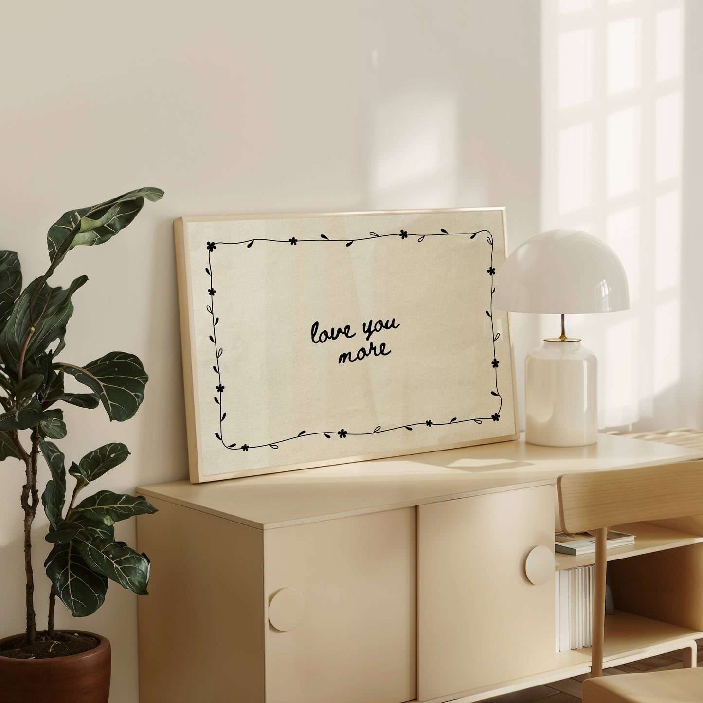 Love You More Minimal Wall Art Poster