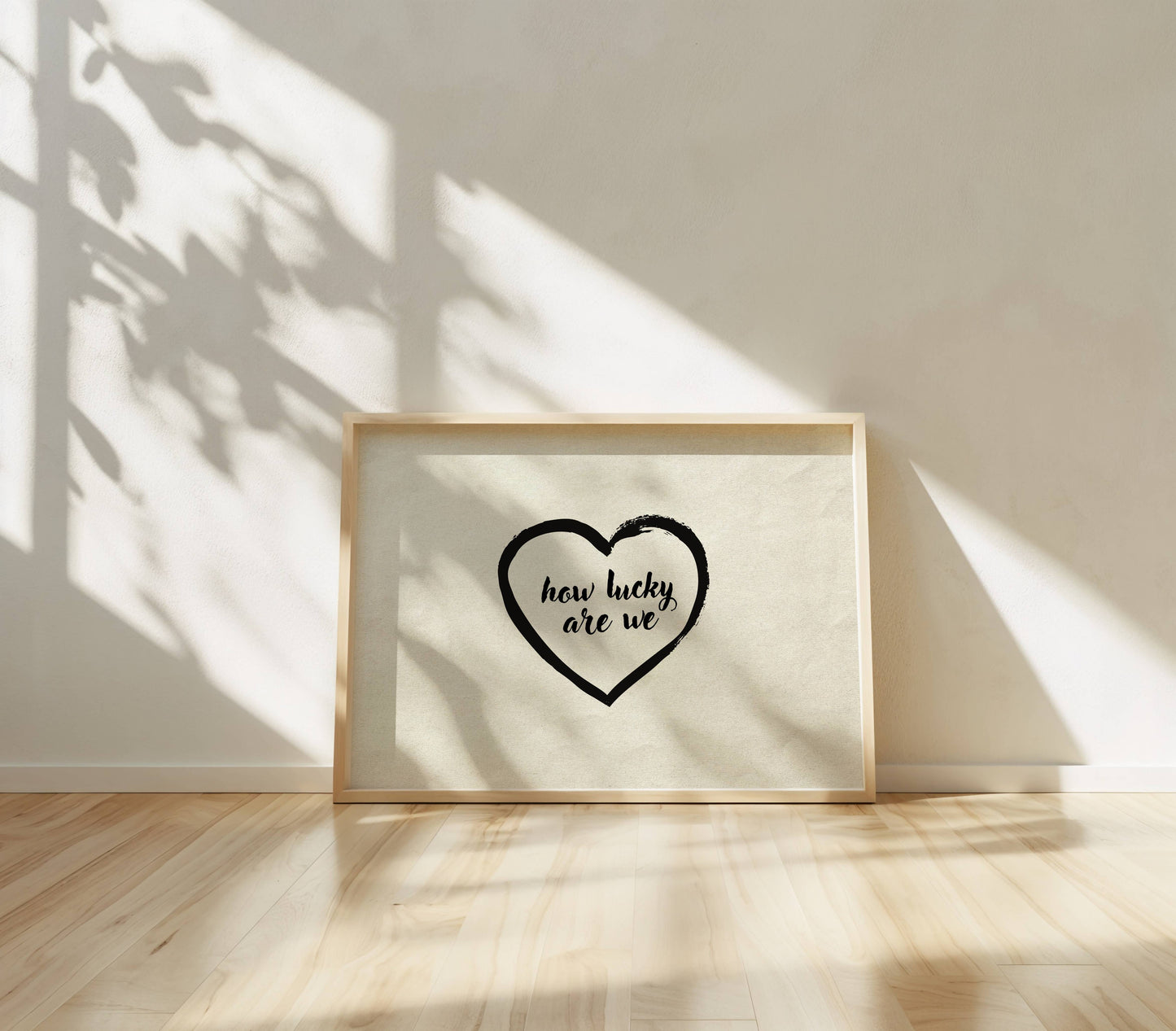 How Lucky Are We Minimal Heart Wall Art Poster