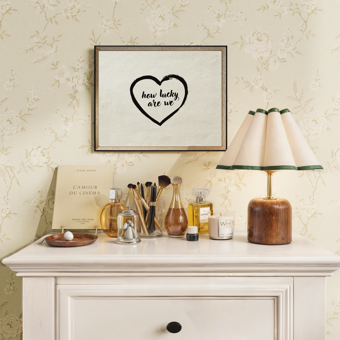 How Lucky Are We Minimal Heart Wall Art Poster