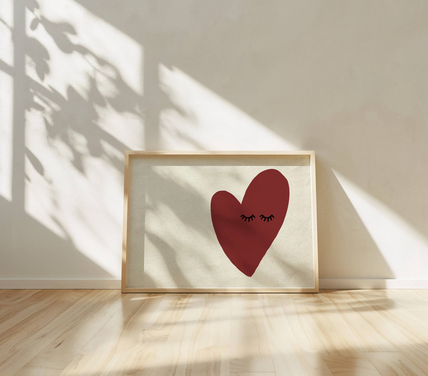 Minimal Red Heart Wall Art Poster