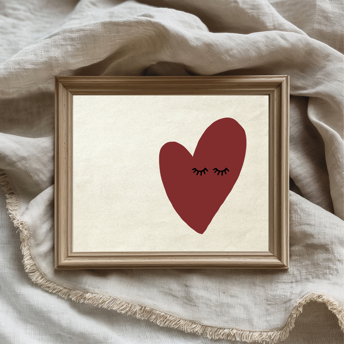 Minimal Red Heart Wall Art Poster