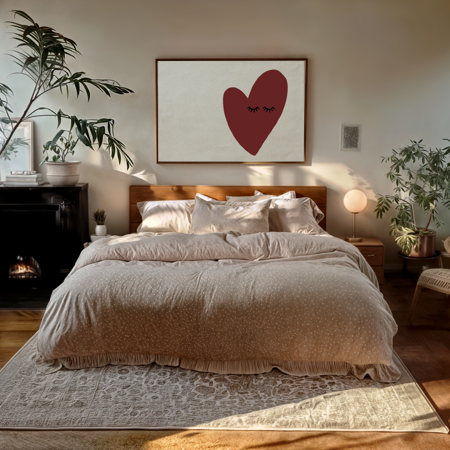 Minimal Red Heart Wall Art Poster