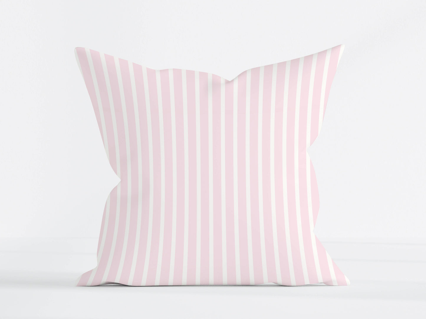 Soft Pink Stripe Pillow Cover – Classic Preppy Decorative Cushion