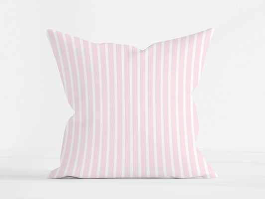 Soft Pink Stripe Pillow Cover – Classic Preppy Decorative Cushion