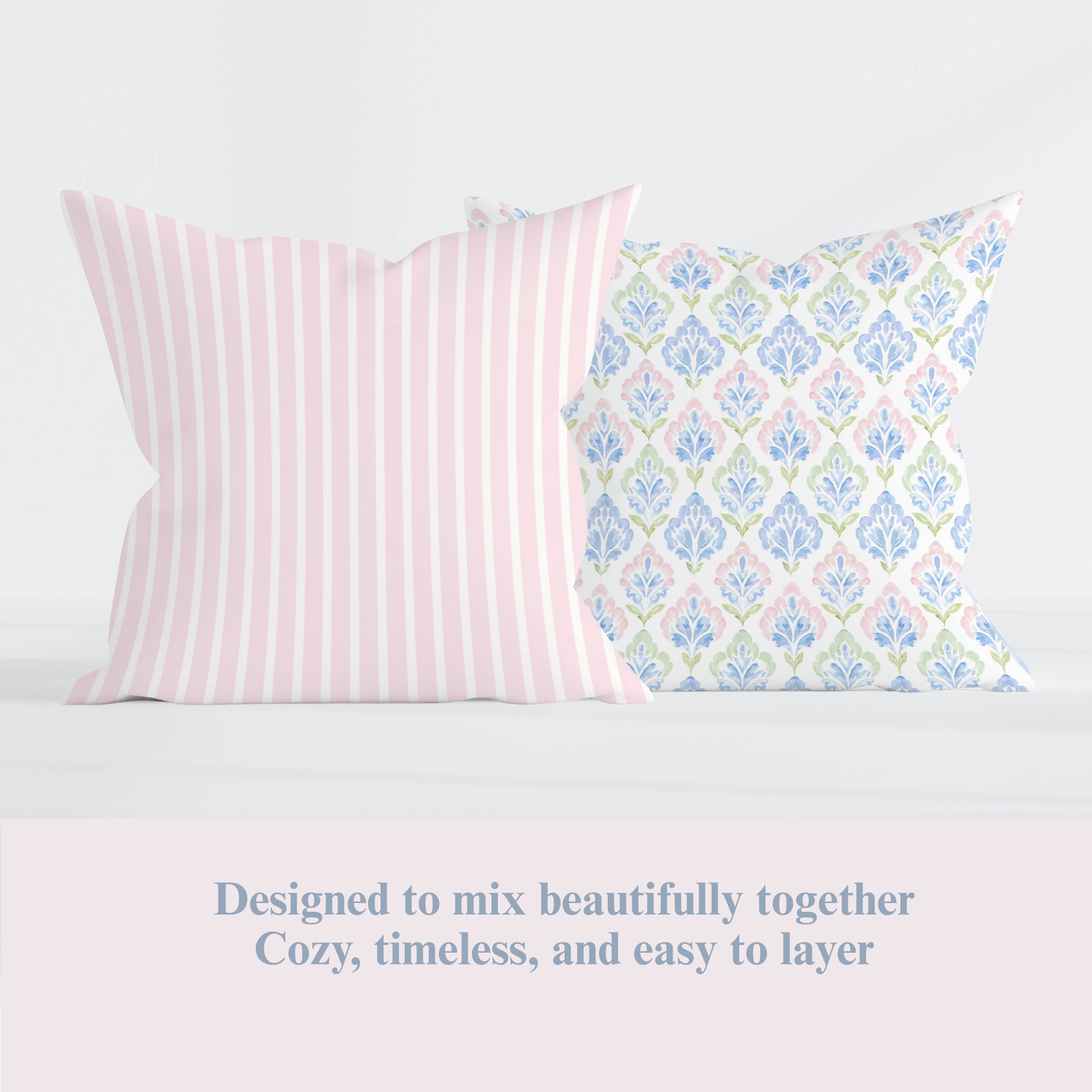 Soft Pink Stripe Pillow Cover – Classic Preppy Decorative Cushion