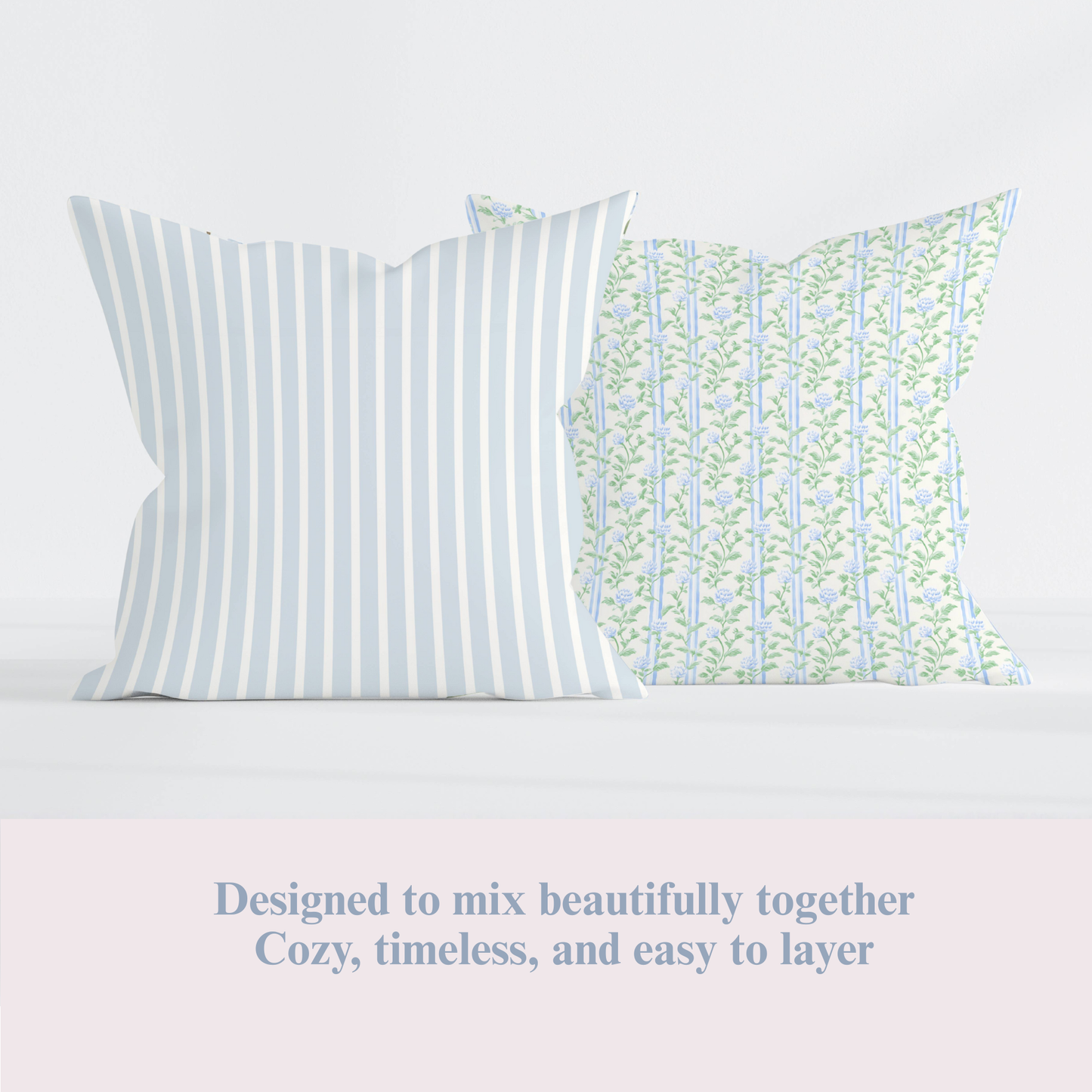 Blue Stripe Pillow Cover – Soft Classic Stripe Decorative Cushion