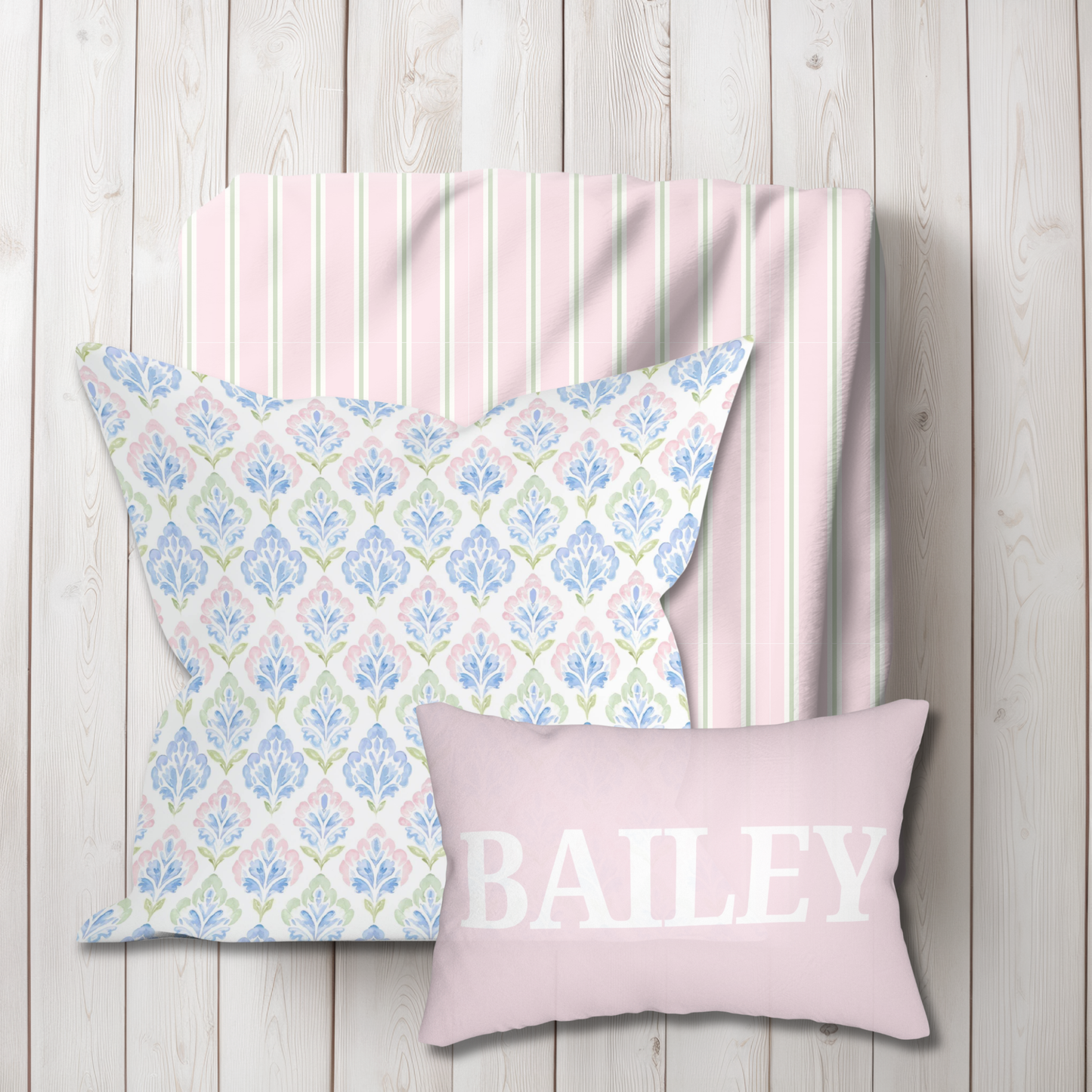 Pastel Damask Pillow Cover