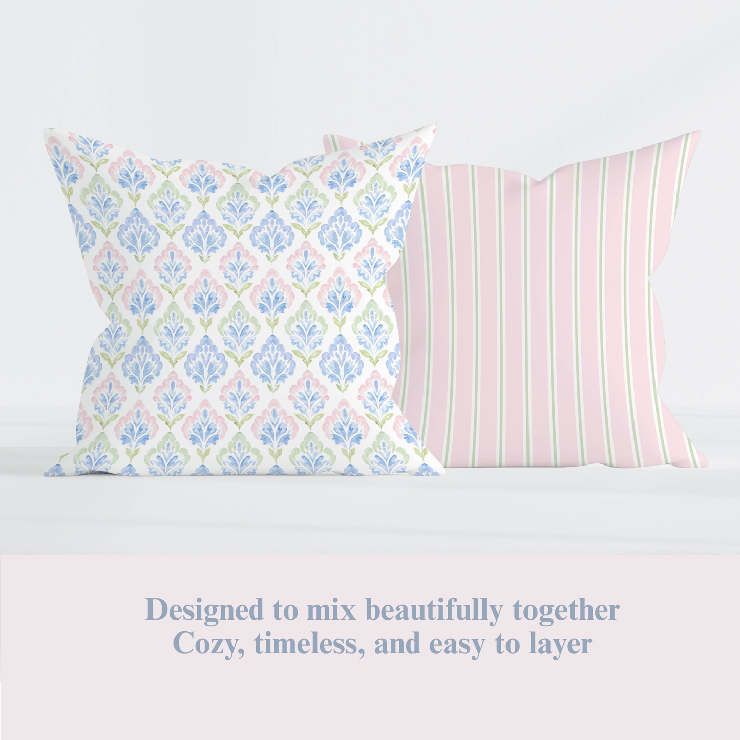 Pastel Damask Pillow Cover