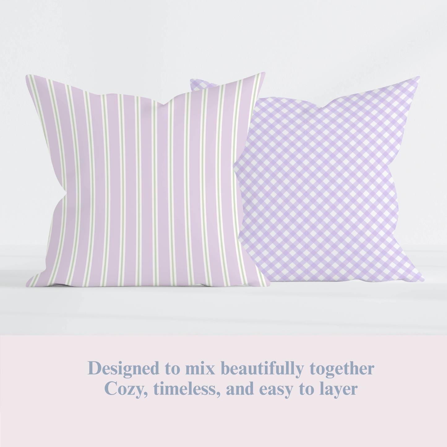 Lavender Gingham Pillow Cover