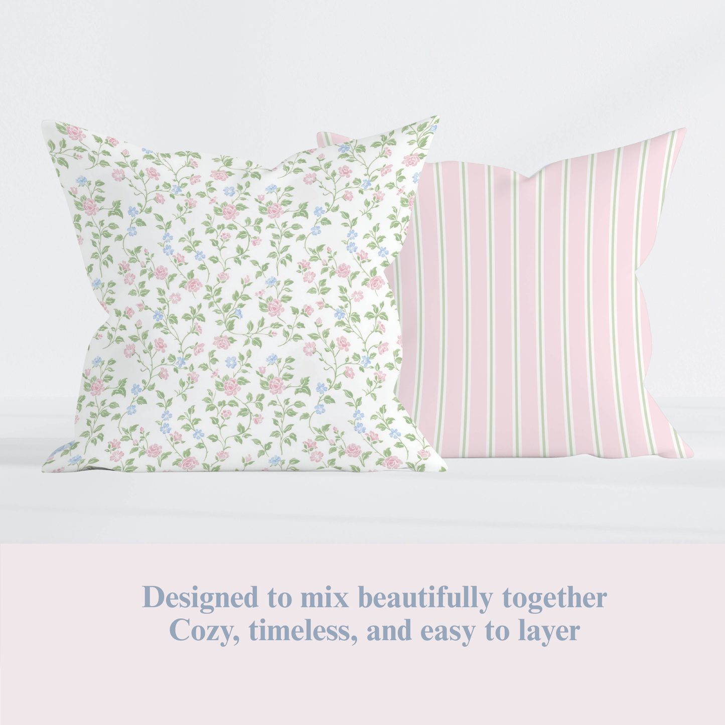 English Rose Floral Pillow Cover