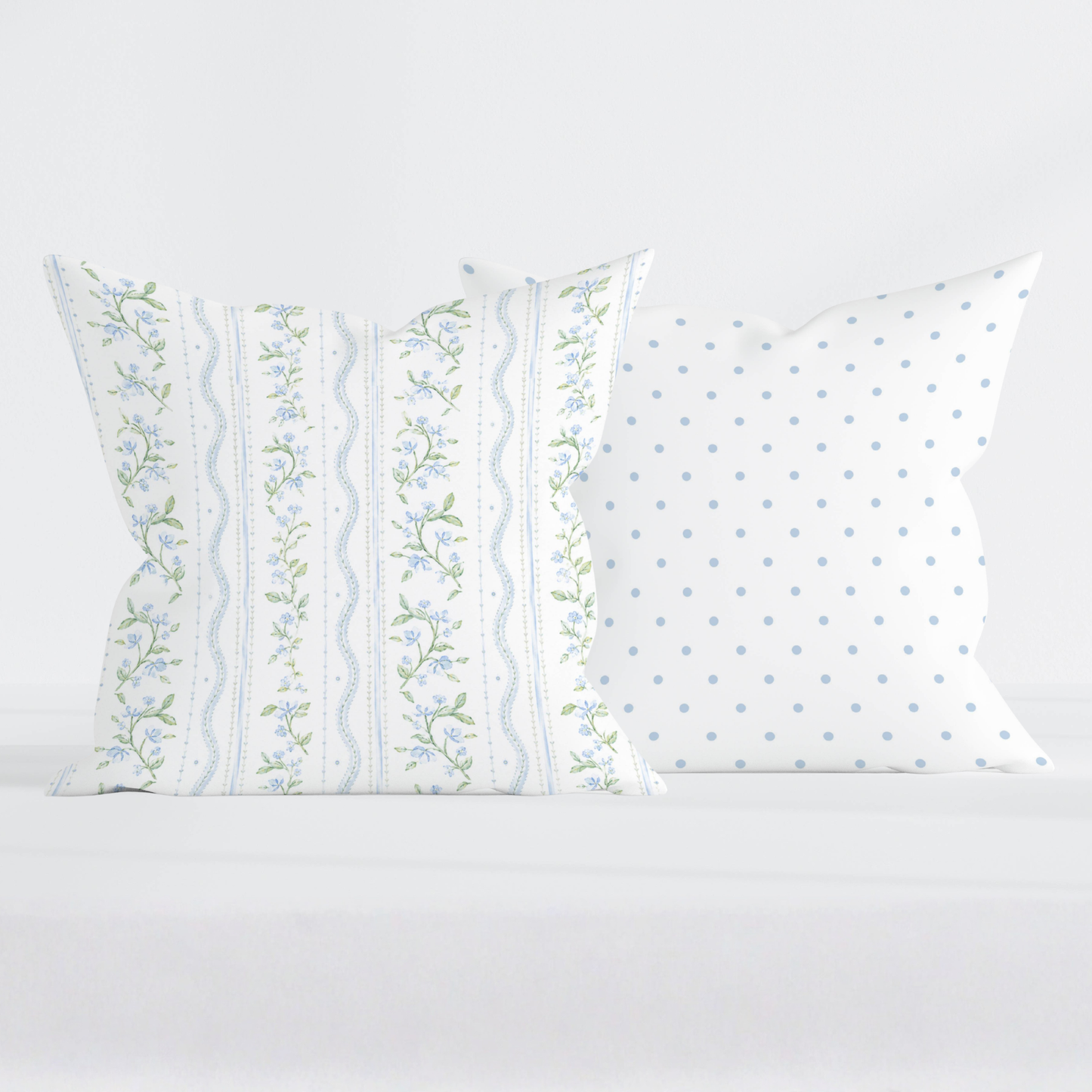 Blue Polka Dot Pillow Cover