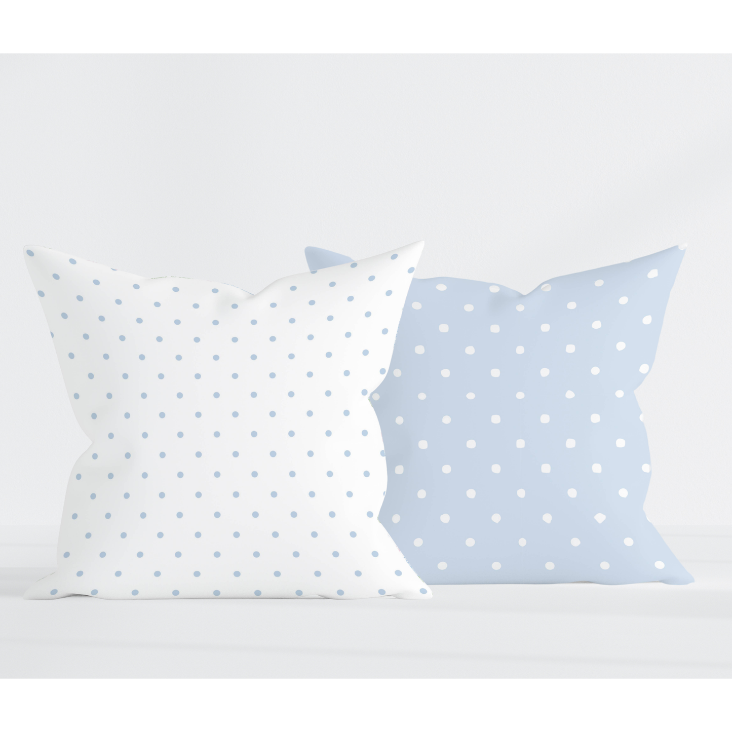 Soft Blue Polka Dot Pillow Cover