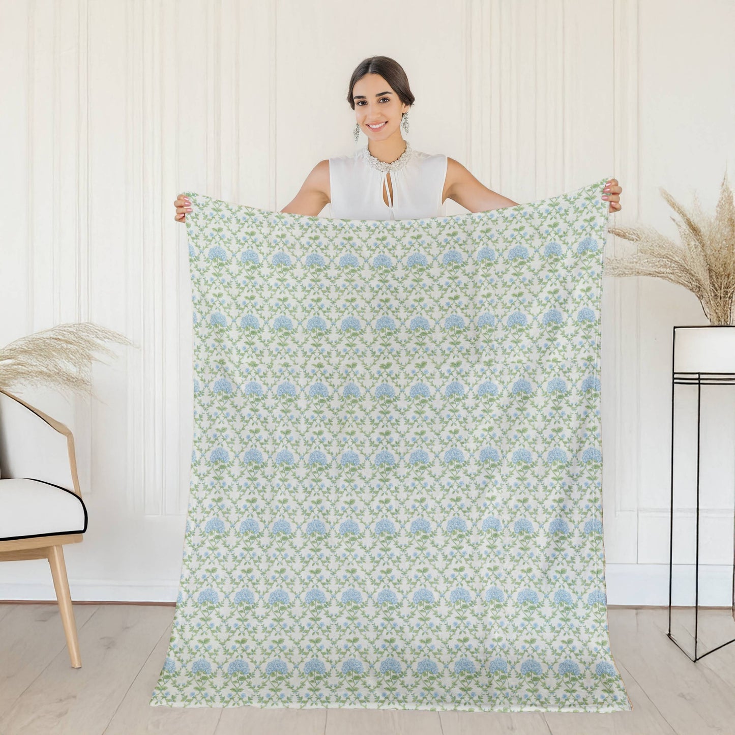Blue Hydrangea Vine Blanket