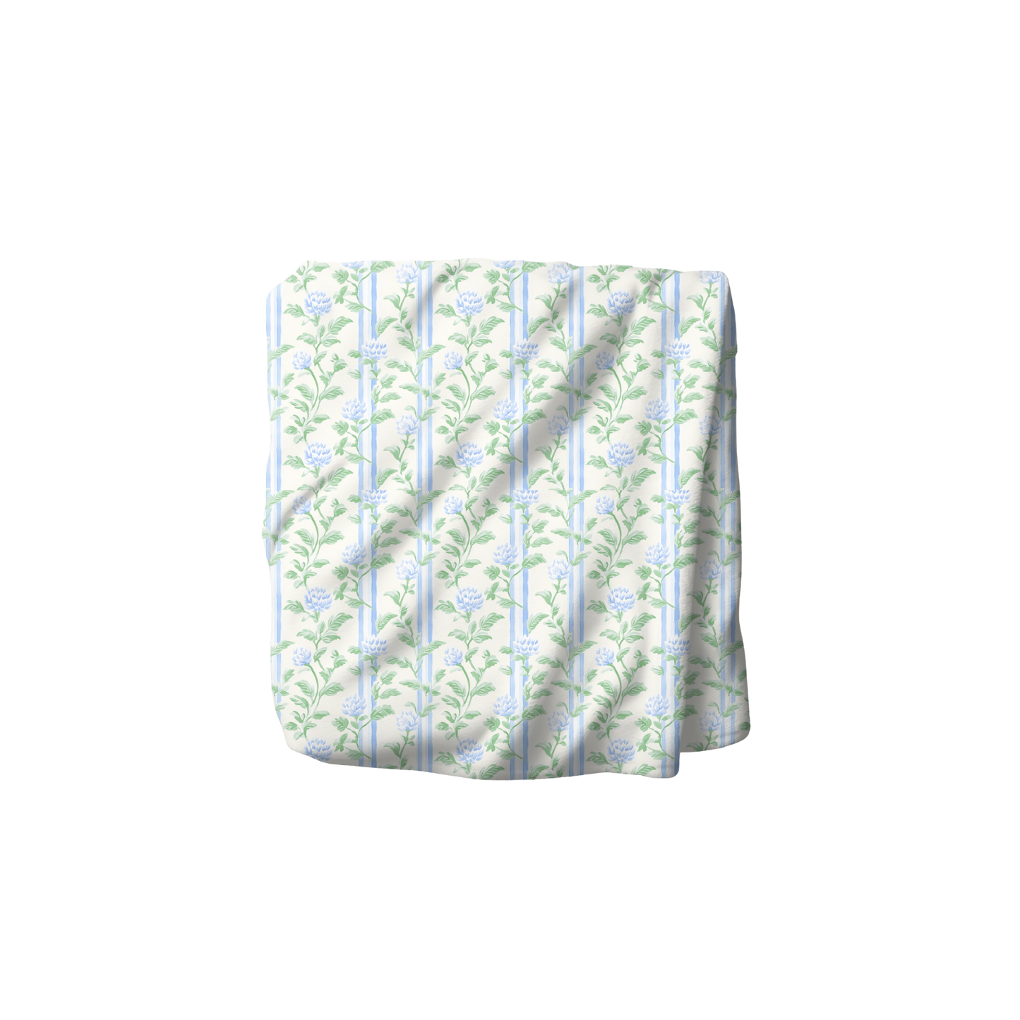 Blue Floral Stripe Blanket