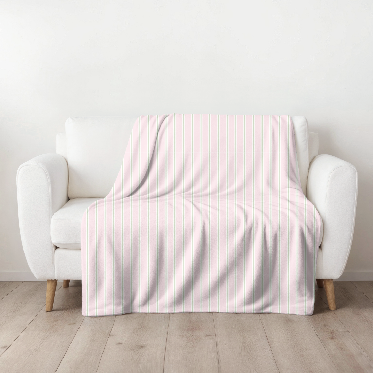 Pink &Sage Stripe Blanket