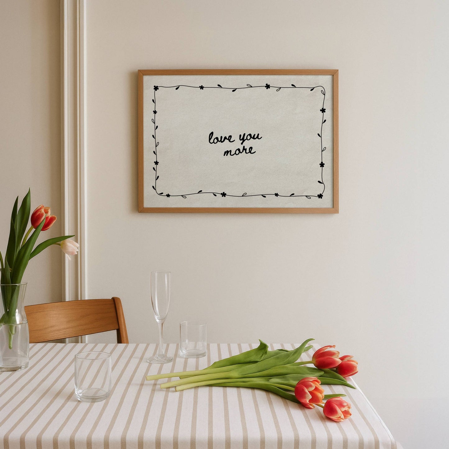 Love You More Quote Wall Art Print