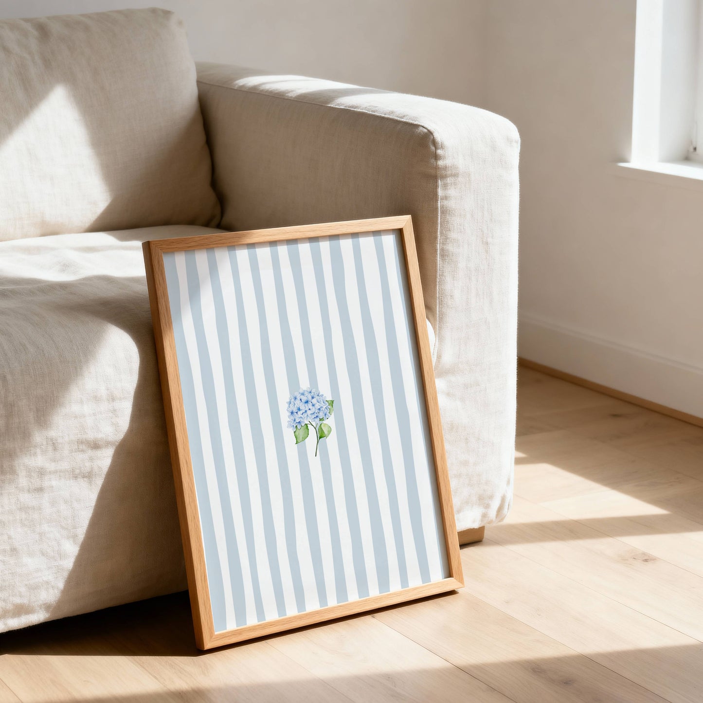 Blue Stripe Hydrangea Wall Art