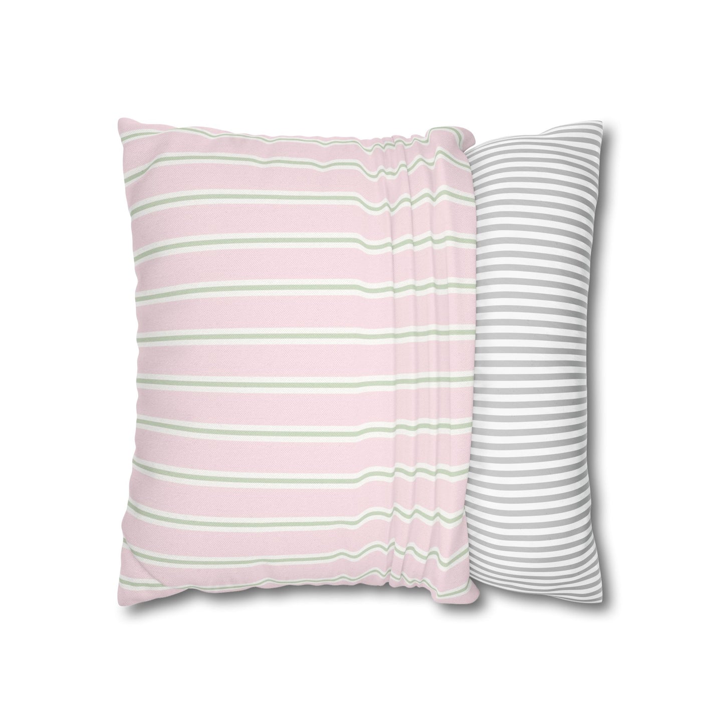 Pink Stripe Pillow Cover – Soft Classic Stripe Decorative Cushion