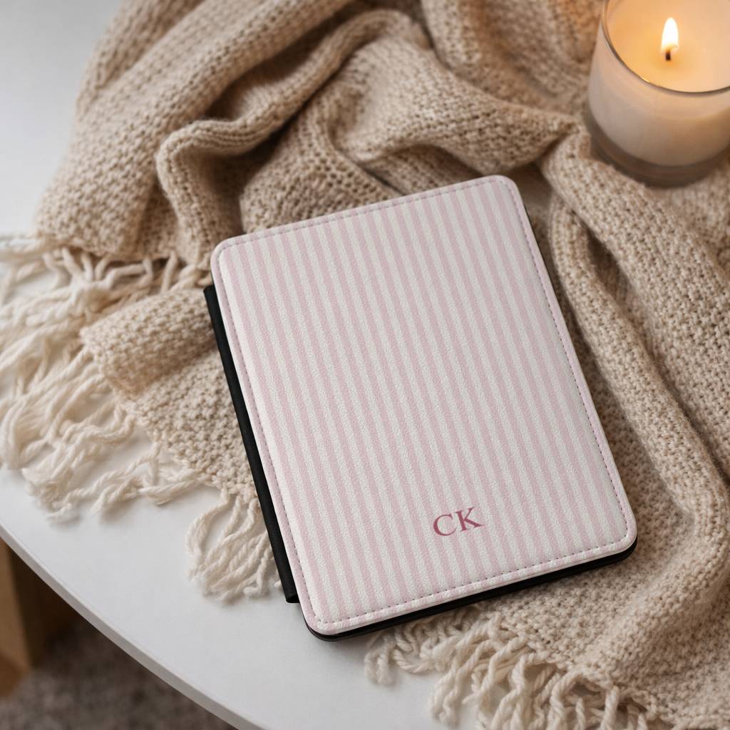 Personalized Pink Stripe Kindle Case